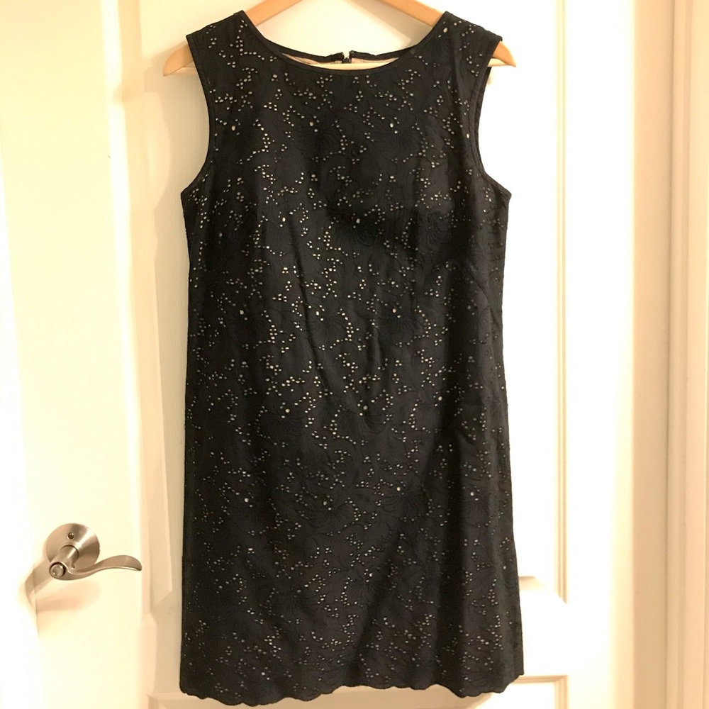 Eyelet Sleeveless Shift Dress